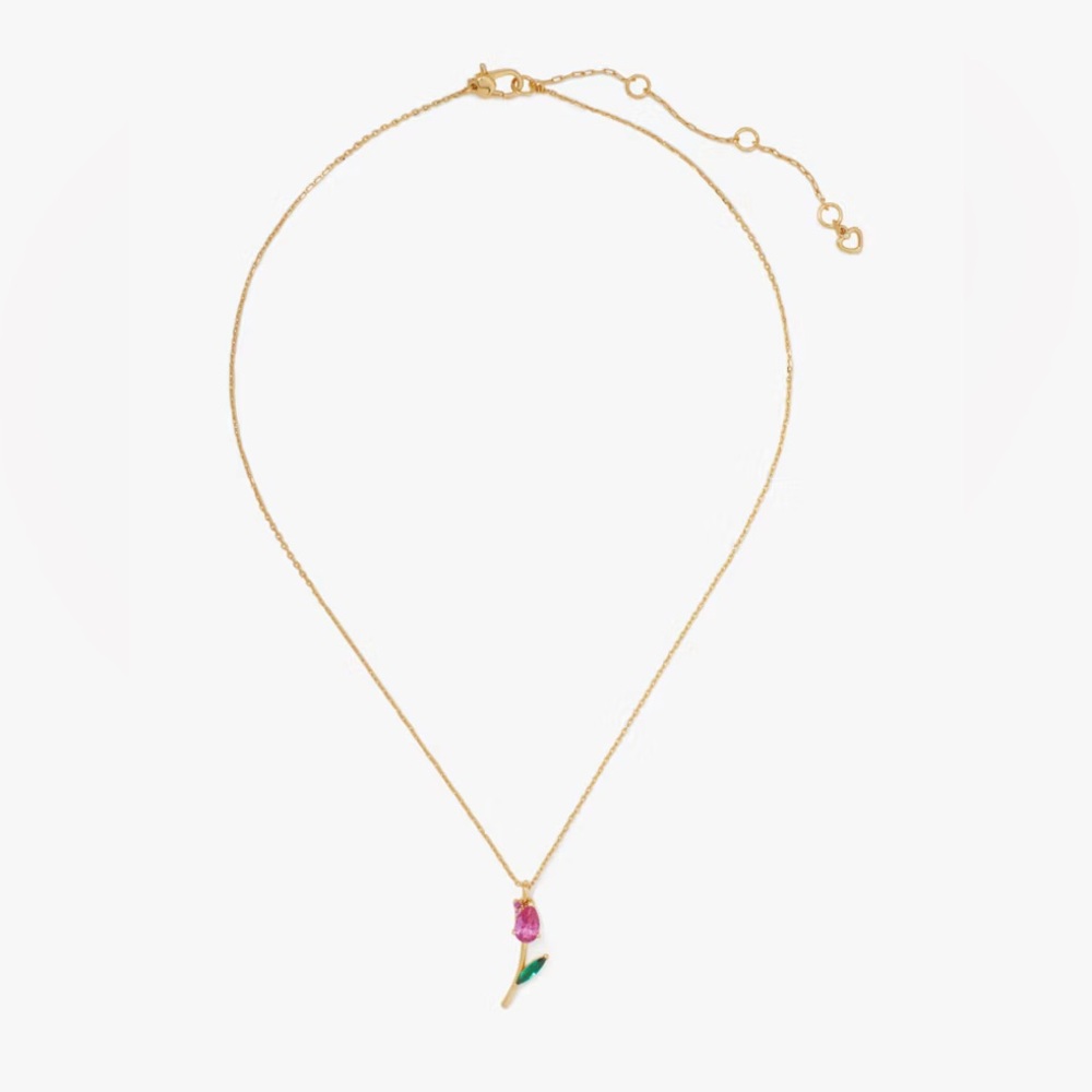 New! Kate Spade Pink Tulip Necklace